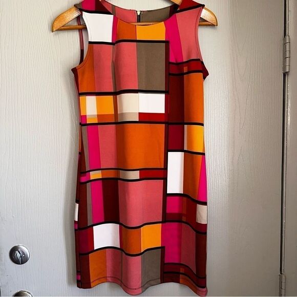 Worthington Stretch Color Block Dress sz S - Picture 1 of 11